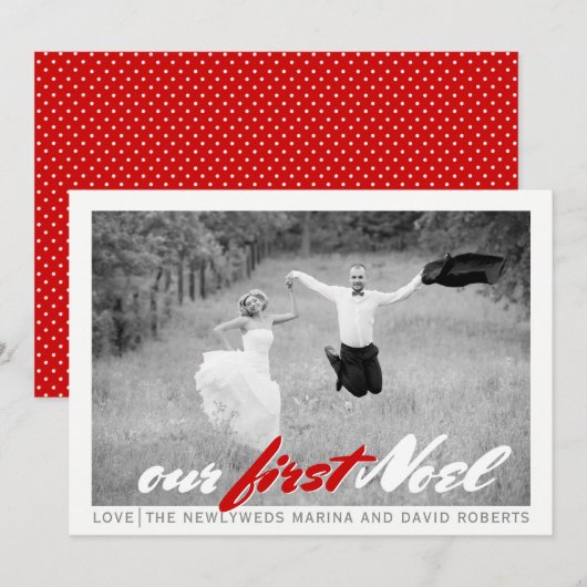 Moderne kerstkaart met plat vlak en foto voor pasg (Voorkant / Achterkant)