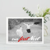 Moderne kerstkaart met plat vlak en foto voor pasg (Staand voorkant)