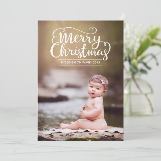 Moderne kerstkaart met prettig gebak (Staand voorkant)