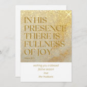 Moderne Kerstkaart met Psalm en goudstof (Voorkant / Achterkant)