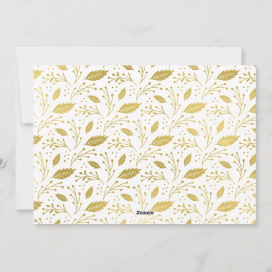 Moderne Kerstkaart met Religieus Thema en Natuurfo (Achterkant)