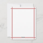 Moderne kerstkaart met rode lijnen (Achterkant)