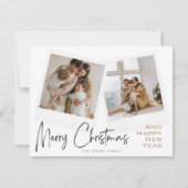 Moderne kerstkaart met rood zwart-wit (Voorkant)