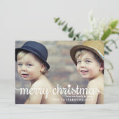 Moderne kerstkaart met twee foto's (Staand voorkant)
