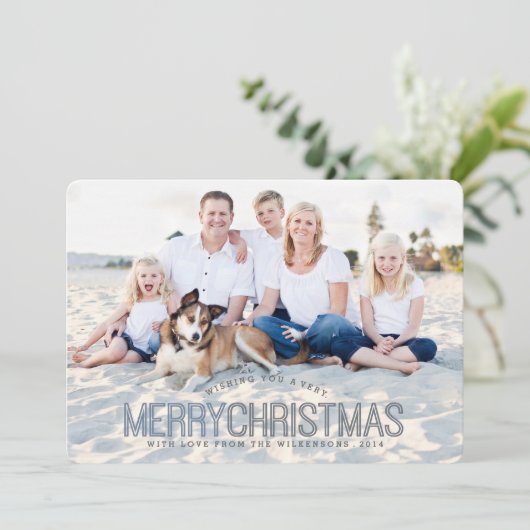 Moderne kerstkaart met twee kerst (Staand voorkant)