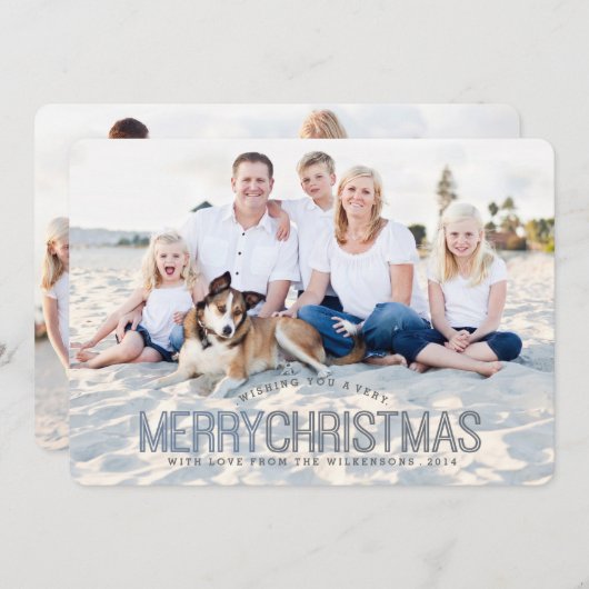 Moderne kerstkaart met twee kerst (Voorkant / Achterkant)