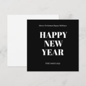 Moderne kerstkaart met vette aangepaste tekst (Voorkant / Achterkant)