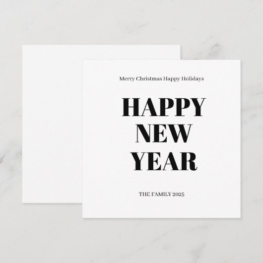 Moderne kerstkaart met vette op maat gemaakte teks (Voorkant / Achterkant)