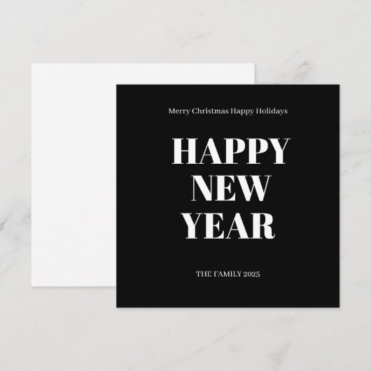 Moderne kerstkaart met vette opmaak en aangepaste  (Voorkant / Achterkant)