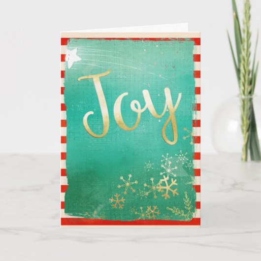 Moderne Kerstkaart met Vreugde Kaart (Voorkant)