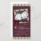 Moderne Kerstkaart met vrolijke kerst Kiekjes en S (Voorkant / Achterkant)