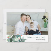 Moderne Kerstkaart met Watercolor Afbeeldingen (Voorkant)