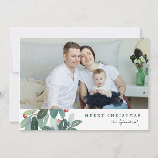 Moderne kerstkaart met waterverf (Voorkant)