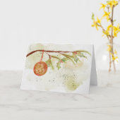 Moderne kerstkaart met waterverf kaart (Gele Bloem)
