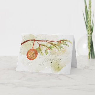 Moderne kerstkaart met waterverf kaart