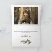 Moderne kerstkaart Prettige feestdagen 3 FOTO-kaar Kaart (Binnen)