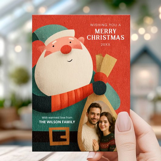 Moderne Kerstkaart van Sinterklaas Kaart