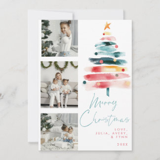 Moderne Kerstkaart vol kleur Kaart