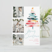Moderne Kerstkaart vol kleur Kaart (Staand voorkant)