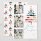 Moderne Kerstkaart vol kleur Kaart (Voorkant / Achterkant)