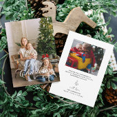 Moderne kerstkaart voor de hele familie met foto kaart