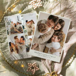 Moderne kerstkaart voor familie kaart