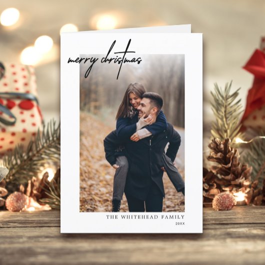 Moderne kerstkaart voor feestdagen kaart