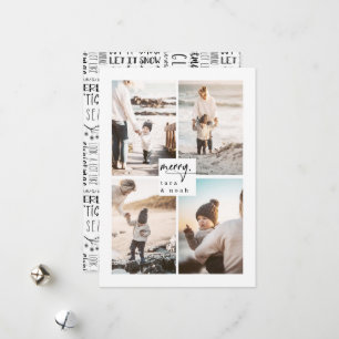 Moderne kerstkaart voor Merry Family