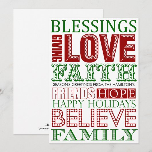 Moderne kerstKaarten Feestdagenkaart (Voorkant / Achterkant)