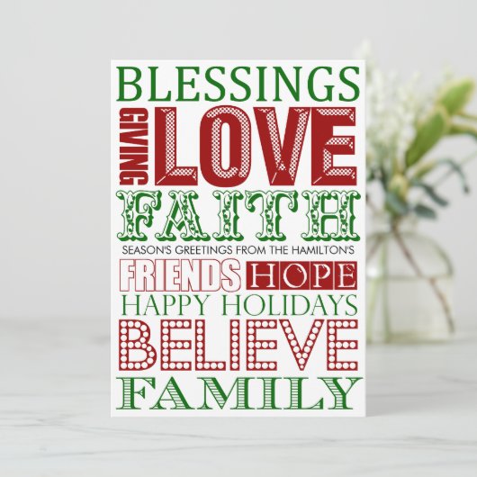 Moderne kerstKaarten Feestdagenkaart (Staand voorkant)