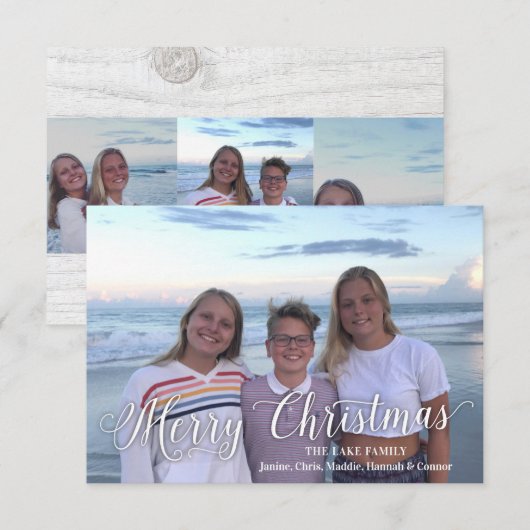 Moderne kerstkaarten voor foto's aankondiging (Voorkant / Achterkant)