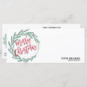 Moderne kerstkaartje Cadeaukaart Voeg Logo toe (Voorkant / Achterkant)