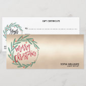 Moderne kerstkaartje Cadeaukaart Voeg Logo toe (Voorkant / Achterkant)