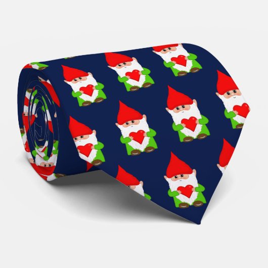 Moderne Kerstkabouters op Navyblauw Stropdas (Opgerold)