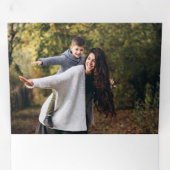 Moderne kerstkalligrafie foto drieluik wenskaart (Binnenzijde eerst)