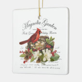 Moderne kerstkardinaal met Vintage Keramisch Ornament (Links)