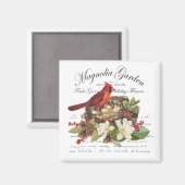 Moderne kerstkardinaal met Vintage Magneet (Voorkant / Achterkant)