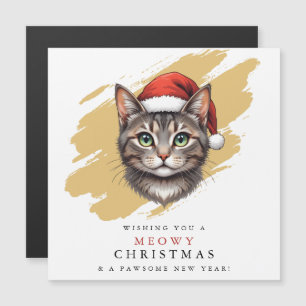 Moderne Kerstkat met Sinterklaashoed Magnetische K