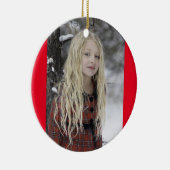 Moderne kerstkeramische versiering met rood script keramisch ornament (Rechts)