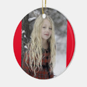 Moderne kerstkeramische versiering met rood script keramisch ornament (Links)