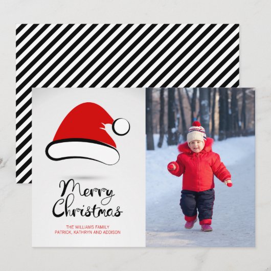 Moderne kerstkerstkerstkaart feestdagenkaart (Voorkant / Achterkant)