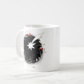 Moderne kerstkerstkerstkerstfeestjes koffiemok (Voorkant links)
