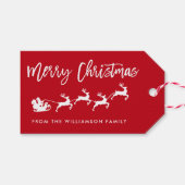 Moderne kerstkerstkerstkerstfeestjes met penseelsc cadeaulabel (Voorkant (Horizontaal))