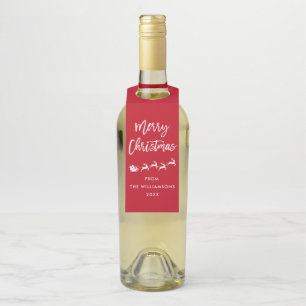 Moderne kerstkerstkerstkerstfeestjes met penseelsc flessenhanger