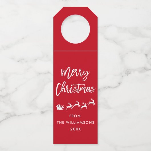 Moderne kerstkerstkerstkerstfeestjes met penseelsc flessenhanger (Voorkant)