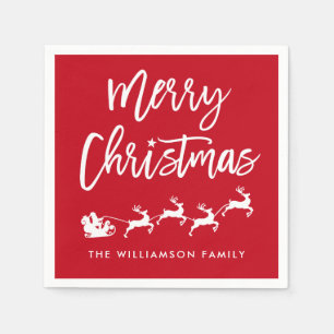 Moderne kerstkerstkerstkerstfeestjes met penseelsc servet