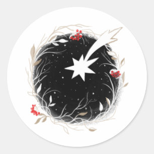 Moderne kerstkerstkerstkerstfeestjes ronde sticker