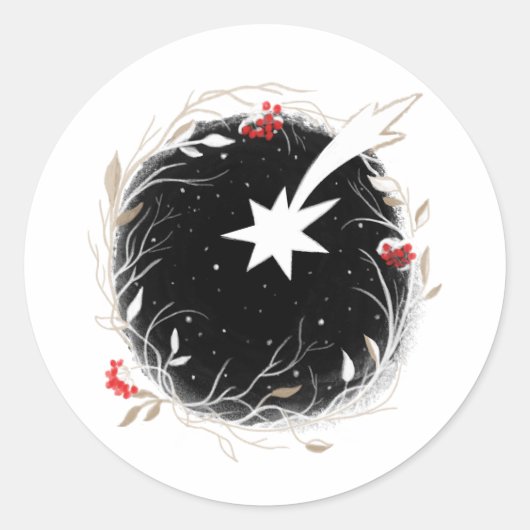 Moderne kerstkerstkerstkerstfeestjes ronde sticker (Voorkant)