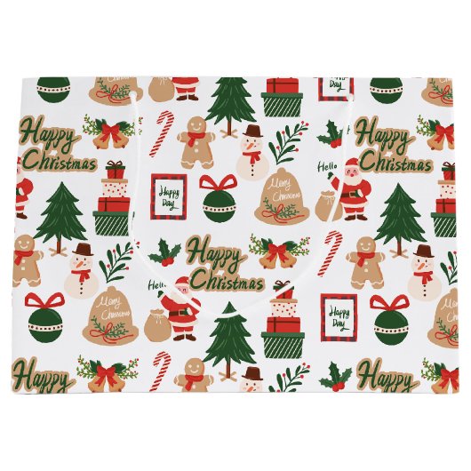 Moderne kerstkerstkerstkerstkerstkerstman en ontbi groot cadeauzakje (Voorkant)