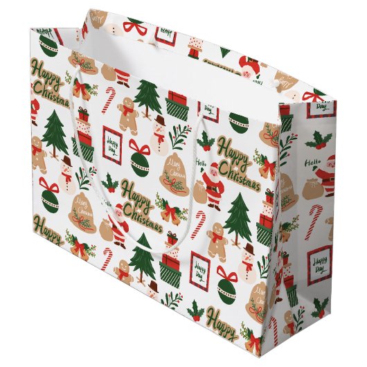 Moderne kerstkerstkerstkerstkerstkerstman en ontbi groot cadeauzakje (Achterkant Gekanteld)